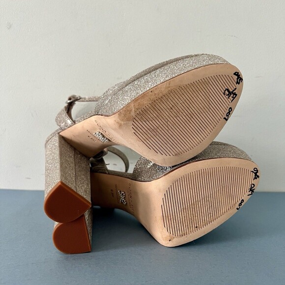 Antonio Melani x Born on Fifth Liv Metallic Glitter Closed Toe Platform Pumps - Picture 8 of 8